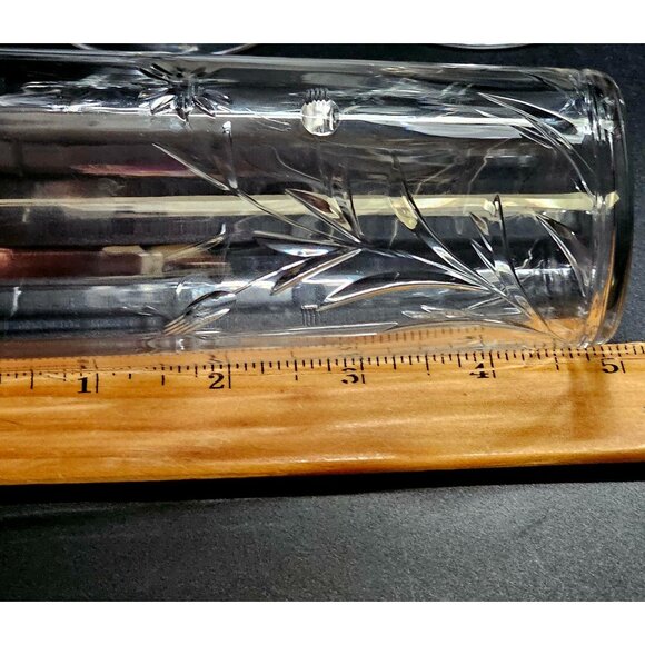 2 Depression Glass Floral Tumblers 4.75" vintage pointed flowers leaves - Picture 4 of 5